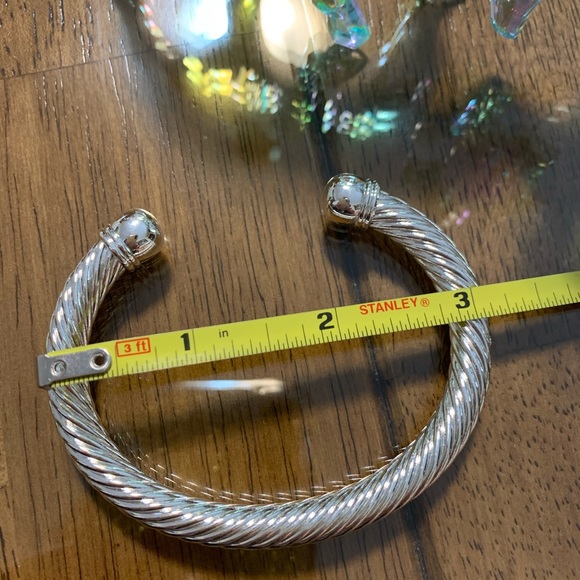 5⭐️ 925 Sterling Silver Heavy Cable Bracelet Cuff - Picture 2 of 6